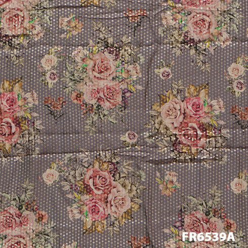 Printed Sequins Viscose Fabric-FR6539